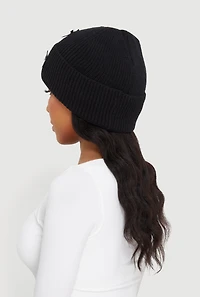 Bow Detail Cuff Beanie