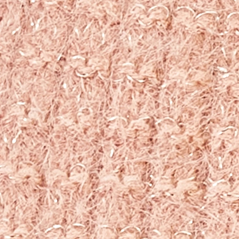 Lurex Eyelash Knit Bow Pom Pom Beanie