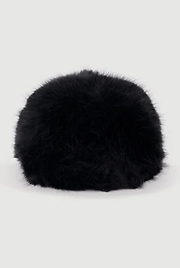 Womens Velcro Strap Faux Fur Baseball Cap,