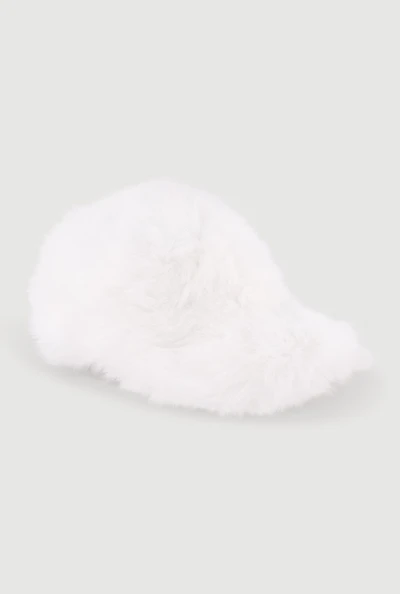 Velcro Strap Faux Fur Baseball Cap