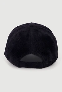 Solid Faux Fur Baseball Cap