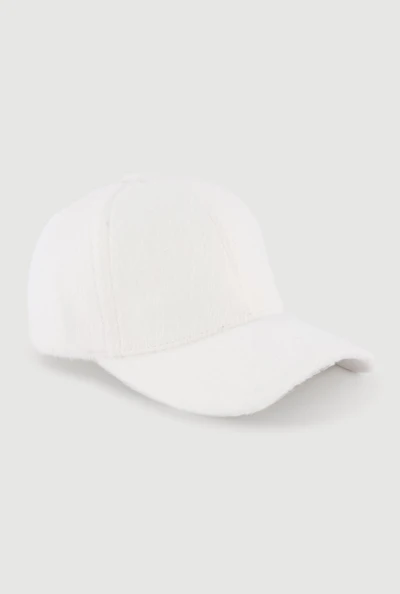 Solid Faux Fur Baseball Cap