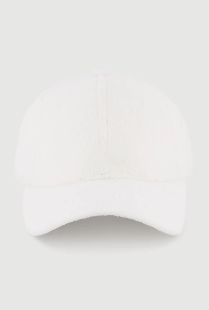 Solid Faux Fur Baseball Cap