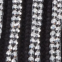 Rhinestone Beanie with Faux Fur Pom Pom