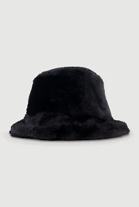 Womens Faux Fur Bucket Hat,