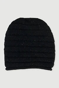 Sequin Detail Lurex Slouch Beanie
