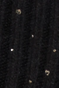 Rhinestone Cable Knit Pom Pom Beanie