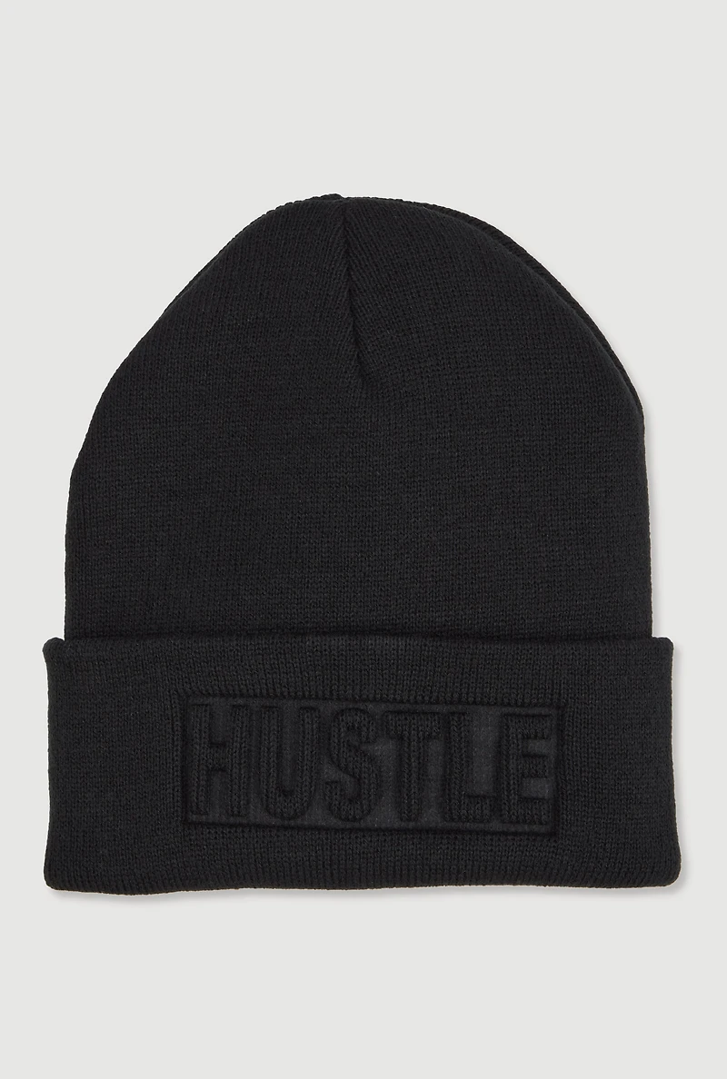 Hustle Embossed Beanie