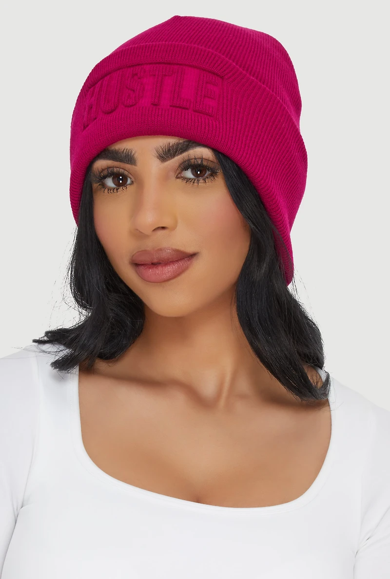 Hustle Embossed Beanie