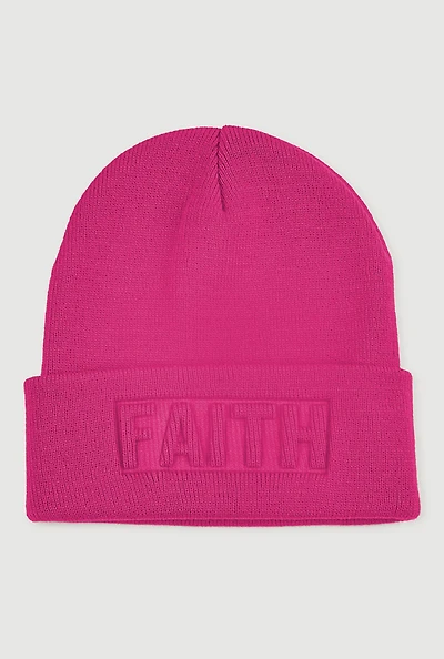 Faith Embossed Beanie