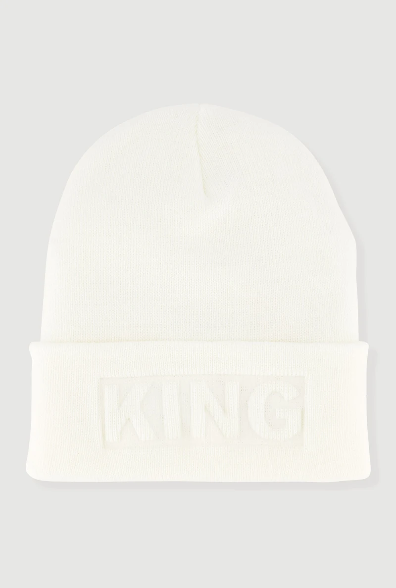 King Embossed Cuff Beanie