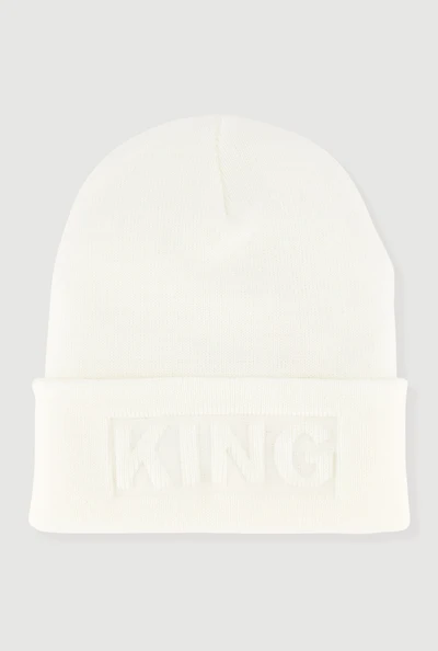 King Embossed Cuff Beanie