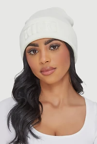 King Embossed Cuff Beanie