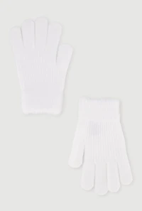 Gloves with Eyelash Knit Cuff
