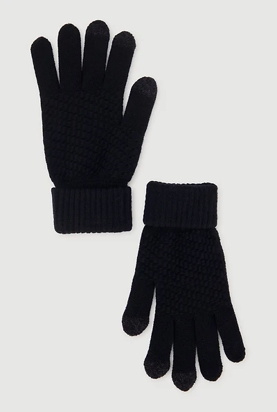 Textured Knit Texting Gloves