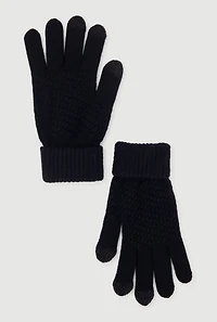 Textured Knit Texting Gloves