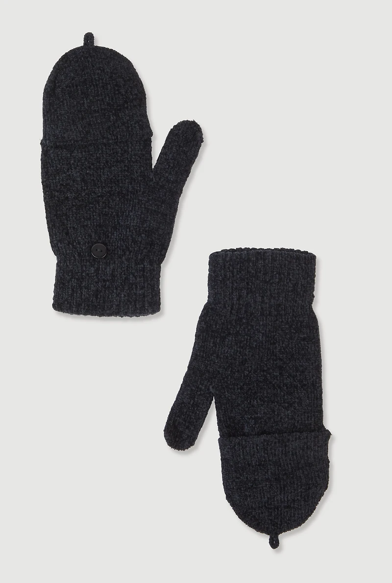 Marled Convertible Fingerless Flip Mittens