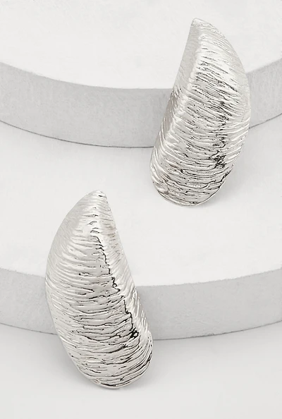 Textured Metallic Statement Earrings
