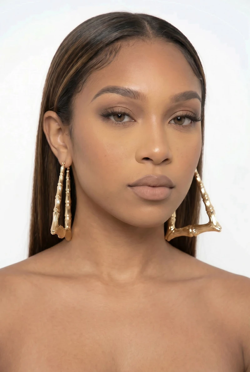 Assorted Bamboo Hoop Earrings Set of 3