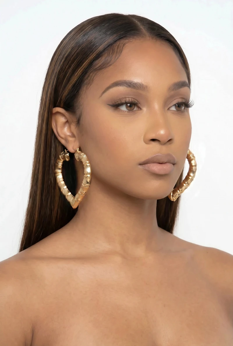Assorted Bamboo Hoop Earrings Set of 3