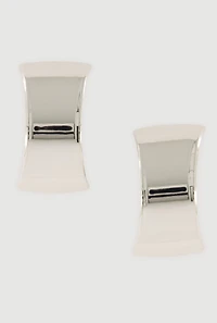 Curved Metallic Drop Earrings