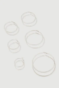 Assorted Metallic Hoop Earrings Set of 6