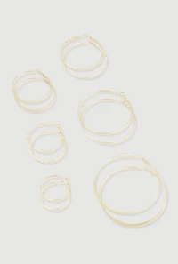 Assorted Metallic Hoop Earrings Set of 6