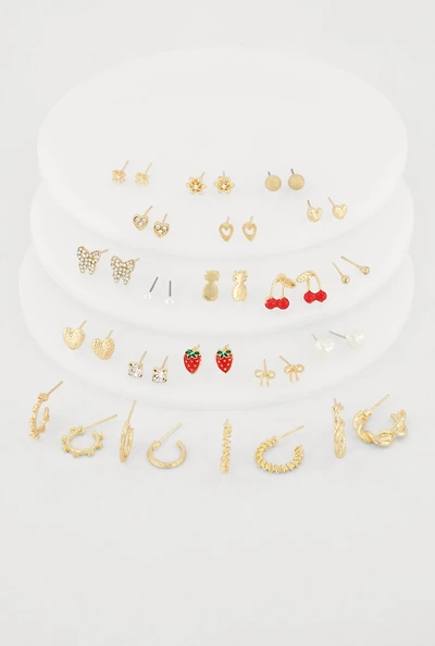 Multi Shape Assorted Earrings Set of 20