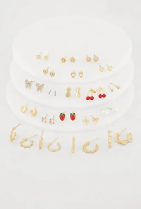 Multi Shape Assorted Earrings Set of 20
