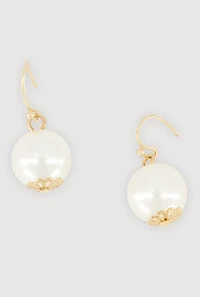 Faux Pearl Layered Necklace and Drop Earrings with Bracelets