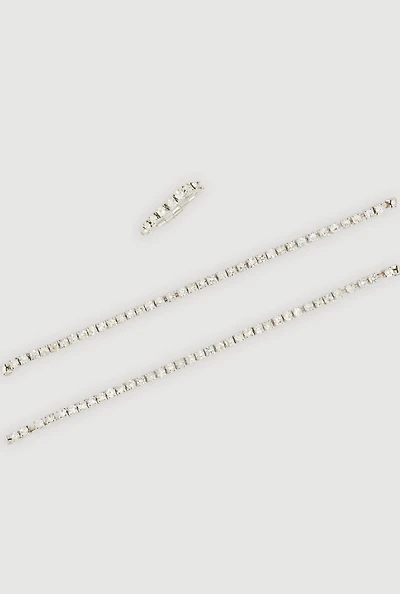 Cubic Zirconia Anklets and Toe Ring Set of 3