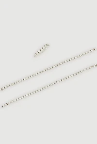 Cubic Zirconia Anklets and Toe Ring Set of 3