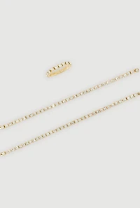 Cubic Zirconia Anklets and Toe Ring Set of 3