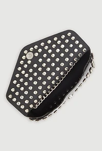 Womens Rhinestone Studded Envelope Clutch, Black