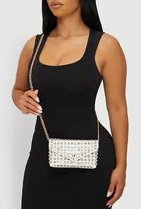 Rhinestone Studded Envelope Clutch
