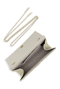 Womens Rhinestone Flap Clutch Purse, Silver