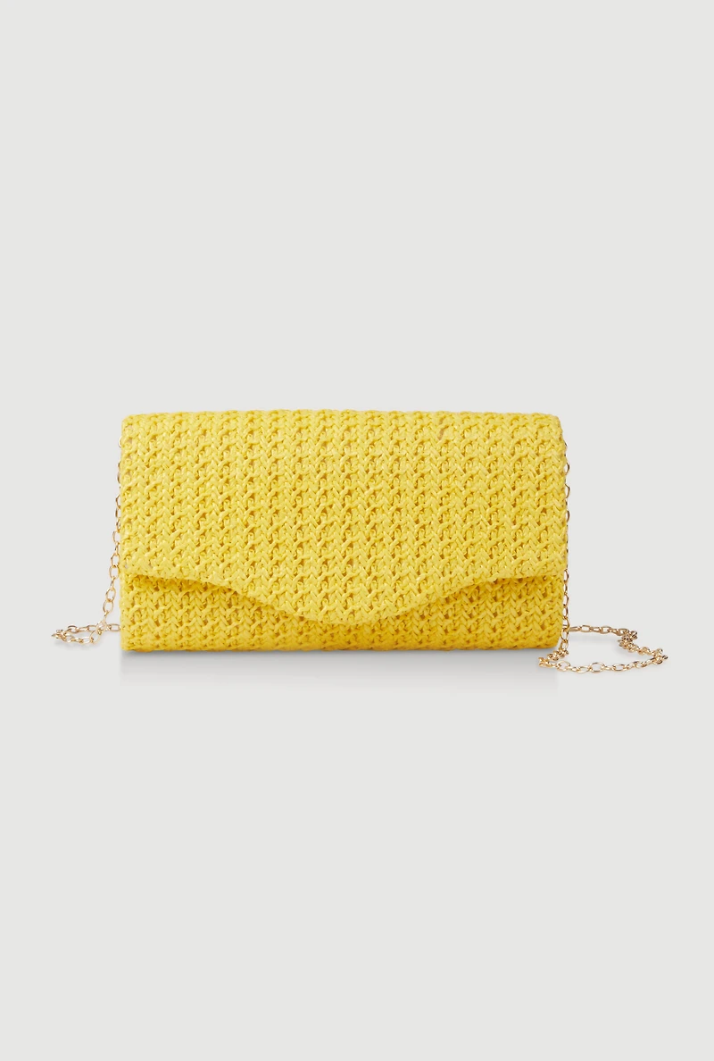 Straw Envelope Clutch Bag