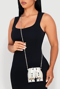 Womens Butt Shape Clutch Bag, Silver