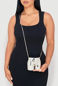 Womens Butt Shape Clutch Bag, Silver