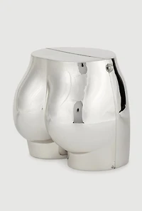 Womens Butt Shape Clutch Bag, Silver