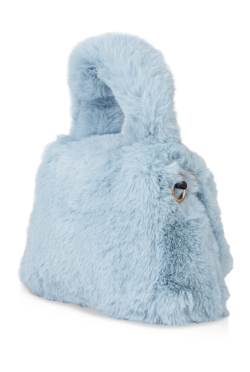 Faux Fur Convertible Handbag