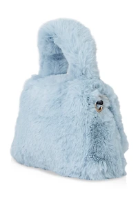 Faux Fur Convertible Handbag