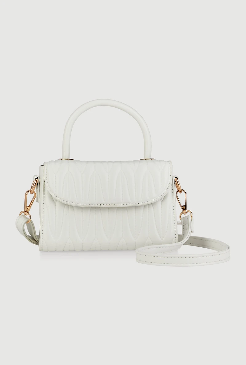 Quilted Faux Leather Crossbody Handbag