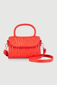 Quilted Faux Leather Crossbody Handbag