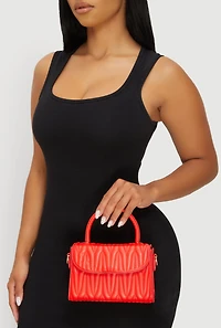 Quilted Faux Leather Crossbody Handbag