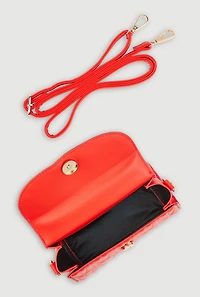 Quilted Faux Leather Crossbody Handbag