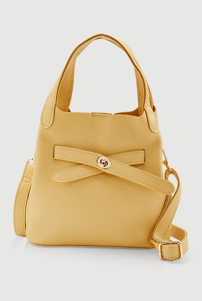 Criss Cross Strap Detail Convertible Bucket Bag