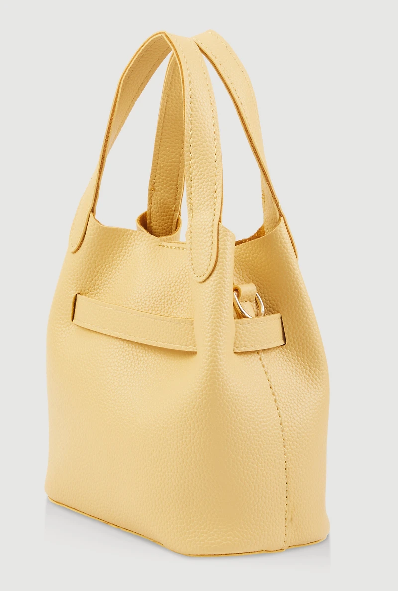 Criss Cross Strap Detail Convertible Bucket Bag