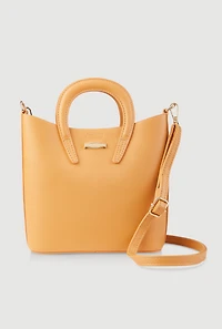 Metallic Detail Crossbody Tote Bag