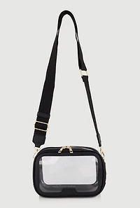 Contrast Trim Clear Crossbody Bag
